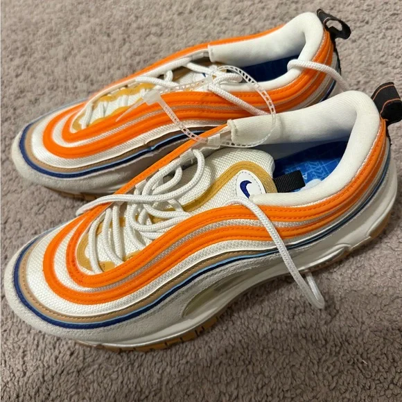 Nike Air Max 97 Frank Rudy Cream and Orange Sneakers Men’s size 8 NEW - Picture 10 of 10